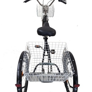 Tricicletă 24" pentru adulți BR CYCLES Pro2008-VB, cadru oțel 16", 7 viteze, frâne V-Brake/tambur, negru - Img 4