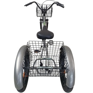 Tricicletă adulți BR Pro2025, 24", 7 viteze, frâne pe disc, cadru din oțel 15", gri - Img 3