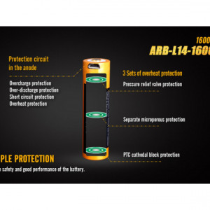 Acumulator Fenix 14500 - 1600mAh cu Micro-USB - ARB-L 14-1600U 3