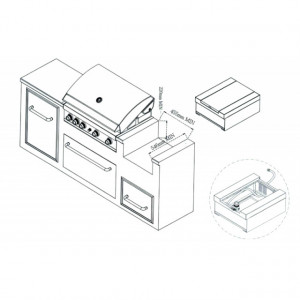 Arzator lateral incastrabil infrarosu Grand Hall - K01000195A schita