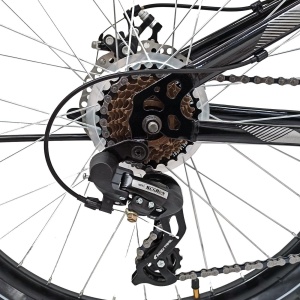 Bicicleta BR STORM 24", 21 viteze, frane pe disc, cadru otel 14", manete secventiale, negru/verde - Img 5