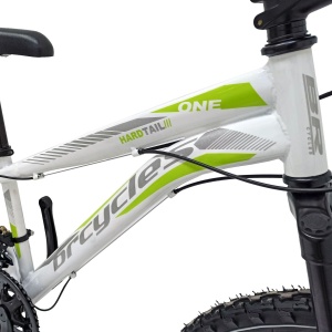 Bicicleta BR STORM 26", 21 viteze, frane pe disc, cadru otel 15", manete secventiale, alb/verde - Img 2