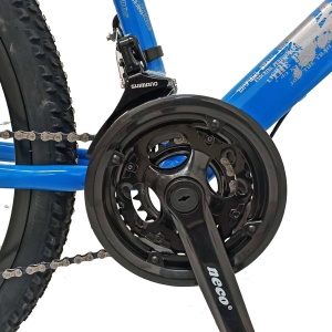 Bicicleta BR TARGET Carrier 29", 21 viteze, frane pe disc, cadru otel 17", manete secventiale, albastru/verde - Img 8