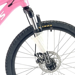 Bicicleta BR Tornado 24", 21 viteze, frane pe disc, cadru din aluminiu 13", manete secventiale, roz - Img 9
