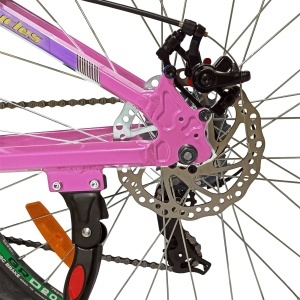 Bicicleta BR Tornado 26", 21 viteze, frane pe disc, cadru din aluminiu 13.5", manete secventiale, roz - Img 7