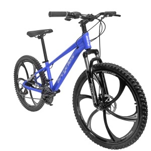 Bicicleta BR Tornado ProMG 24", jante MAGNEZIU, 21 viteze, frane pe disc, cadru din aluminiu 13", manete secventiale, albastru - Img 2