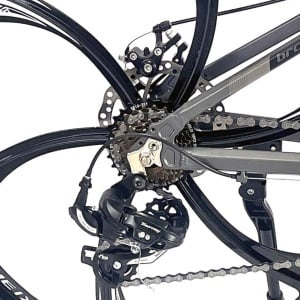 Bicicleta BR Tornado ProMG 24", jante MAGNEZIU, 21 viteze, frane pe disc, cadru din aluminiu 13", manete secventiale, gri - Img 7
