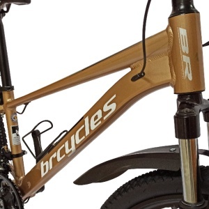 Bicicleta BR Tornado ProMG 24", jante MAGNEZIU, 21 viteze, frane pe disc, cadru din aluminiu 13", manete secventiale, maro - Img 16