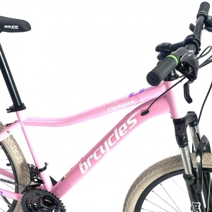 Bicicleta BR TSUNAMI PRO2025 26", 21 viteze, frane pe disc, cadru otel 15", manete secventiale, roz - Img 2