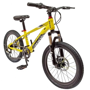 Bicicletă copii BR Inspire 20", 7 viteze, frâne pe disc, cadru oțel 12", manete Revoshift, galben, varsta 7 - 10 ani - Img 2