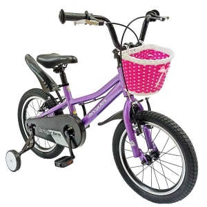 Bicicletă copii BR Neptune Kids 16", cadru oțel, violet, varsta 4 - 6 ani - Img 2