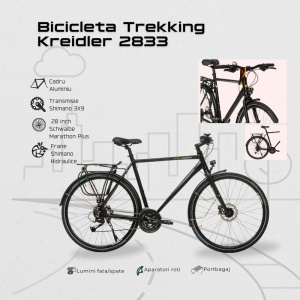 Bicicleta Trekking Kreidler 2833 - 28 inch, L, Negru - Img 4