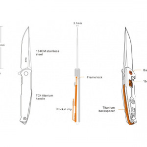 Briceag Ruike M108-TZ, lama 8.8cm schita