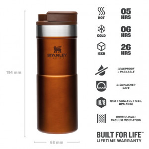Cana Termoizolanta Stanley The NeverLeak Travel Mug Maple 0.35L - 10-09855-010 3