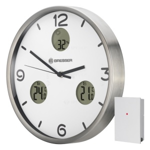 Ceas de perete Bresser MyTime NX, termometru, higrometru, alb - 8020211GYE000