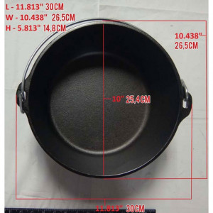 Ceaun din fonta cu capac - cuptor olandez Lodge 25,4 cm 4,7 litri - L-10DCO3 8
