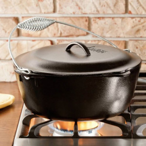 Ceaun din fonta cu capac - cuptor olandez Lodge 30 cm 6,7 litri - L-10DO3 8