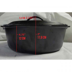 Ceaun din fonta cu capac - cuptor olandez Lodge 33 cm 8,5 litri - L-12DO3 7