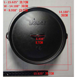 Ceaun din fonta cu capac - cuptor olandez Lodge 36 cm 9,5 litri 4
