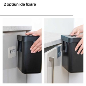 Cos de gunoi cu maner Tago 5 litri Wenko Black Outdoor Kitchen - 55027100 - Img 8
