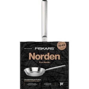 FISKARS Tigaie din otel inoxidabil, fara acoperire antiaderenta, Fiskars Norden, Ø 24 cm - 1067628