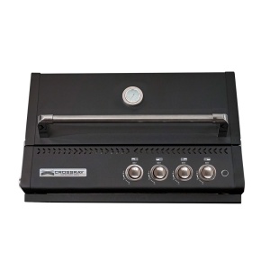 Gratar pe gaz cu 4 arzatoare infrarosu, incastrabil, gratare din fonta, negru, Crossray by Heatstrip - TCX4FL(B)30