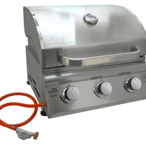 Gratar table top pe gaz Cattara Garden cu 3 arzatoare, 9.6kw, inox, capac dublu - TT14100 - Img 2