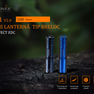Lanterna Fenix E01 V2.0 - 100 Lumeni - 35 Metri - Albastru - ADV-427-005 3