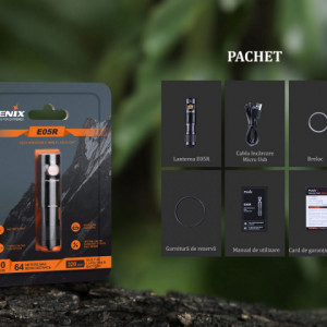Lanterna Fenix E05R - EDC - 400 lumeni - 64 metri - Black - ADV-450-001 5