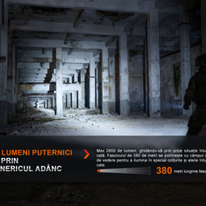 Lanternă tactică reîncărcabilă 2800 Lumeni 380 metri negru Fenix PD36R PRO -ADV-476-001 - Img 6