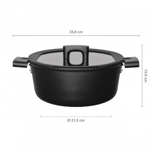 Oala cu capac Fiskars Hard Face, Ø 26 cm, 5 L - Img 2