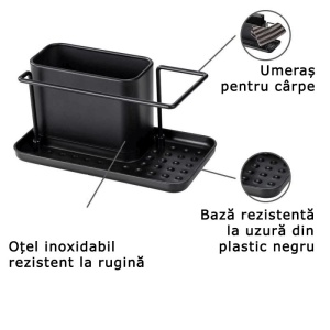 Organizator pentru chiuveta din otel inoxidabil Wenko Black Outdoor Kitchen Orio - 55078100 - Img 4