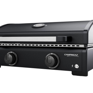 Plancha pe gaz Campingaz Onyx 2, 2 arzatoare, 6 kW, fonta emailata, aprindere electronica - 2218080 - Img 2