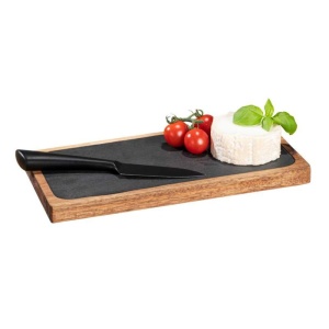 Platou servire si tocator din lemn de accacia 30x15x2 cm Ava Wenko Black Outdoor Kitchen - 55103100 - Img 10