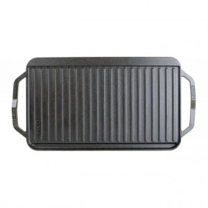 Plita din fonta cu 2 fete neteda si grill Chef Collection Lodge 41,5 x 25,5 cm - L-CDRG grill