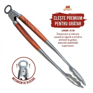 Set 3 ustensile premium din otel inoxidabil cu maner de lemn Grillart - GA-1023 - Img 3