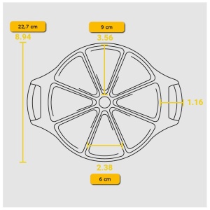 Tava rotunda din fonta cu 8 triunghiuri pentru tarta Lodge 22,7 cm - L-BW8WP - Img 10