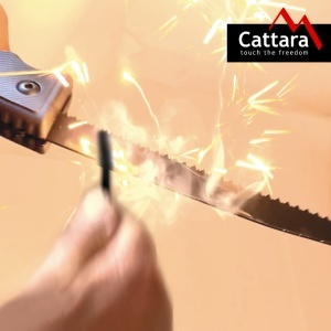 Topor cu fierastrau Cattara 4 in 1, teaca solida, fluier, amnar, 36cm - TT13267 - Img 9