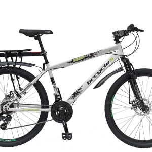 Bicicleta BR TARGET Carrier 29", 21 viteze, frane pe disc, cadru otel 17", manete secventiale, alb\negru
