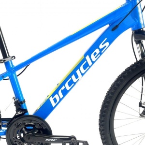 Bicicleta BR Tornado 24", 21 viteze, frane pe disc, cadru din aluminiu 13", manete secventiale, albastru - Img 4
