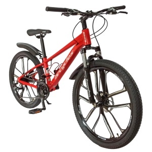 Bicicleta BR Tornado ProMG 24", jante MAGNEZIU, 21 viteze, frane pe disc, cadru din aluminiu 13", manete secventiale, rosu - Img 2