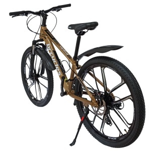 Bicicleta BR Tornado ProMG 24", jante MAGNEZIU, 21 viteze, frane pe disc, cadru din aluminiu 13", manete secventiale, maro - Img 3