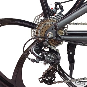 Bicicleta BR Tsunami ProMG 24", cadru otel 13", jante magneziu, manete secventiale, frane disc, 21 viteze, negru - Img 11