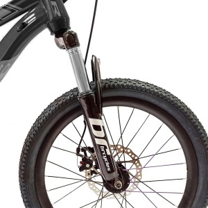 Bicicleta copii BR Tornado 20", cadru aluminiu 12", manete revoshift, frane disc, 7 viteze, negru, varsta 7-10 ani - Img 4