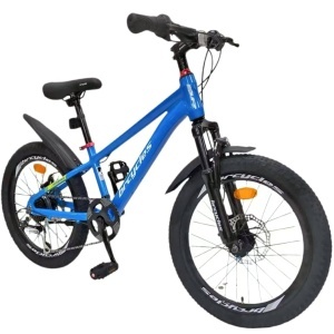Bicicleta copii BR Tornado 20", cadru aluminiu 12", manete revoshift, frane disc, 7 viteze, albastru, varsta 7-10 ani - Img 2