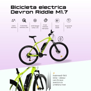 Bicicleta Electrica Devron Riddle M1.7 - 27.5 Inch, 490 mm, Neon - Img 3