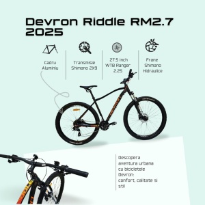 Bicicleta Mtb Devron Riddle RM2.7 2025 - 27.5 Inch, L, Negru - Img 3