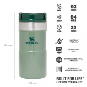 Cana Termoizolanta Stanley The NeverLeak™ Travel Mug Hammertone Green 0.25L - 10-09856-006 2