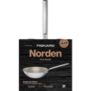 FISKARS Tigaie wok din otel inox, antiaderenta, Fiskars Norden, Ø 28 cm - 1067636