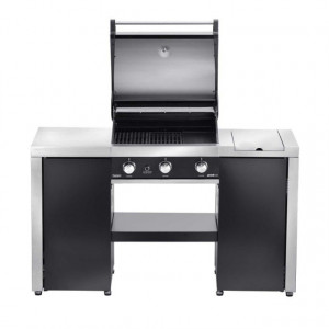 Gratar pe gaz Grand Hall Premium GT3 + Stand insula cu arzator lateral  - K03000196A-B17102650A capac deschis